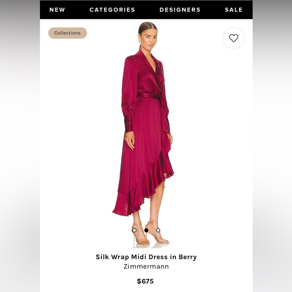 Zimmermann - Silk Wrap Dress in Berry - Size 2 - Fits like Small